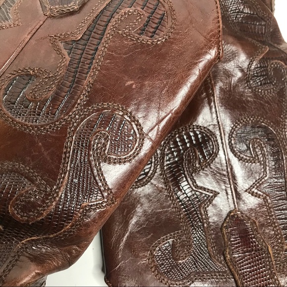 NINE WEST Vintage Cowboy Leather Boots 7.5 - Picture 9 of 13